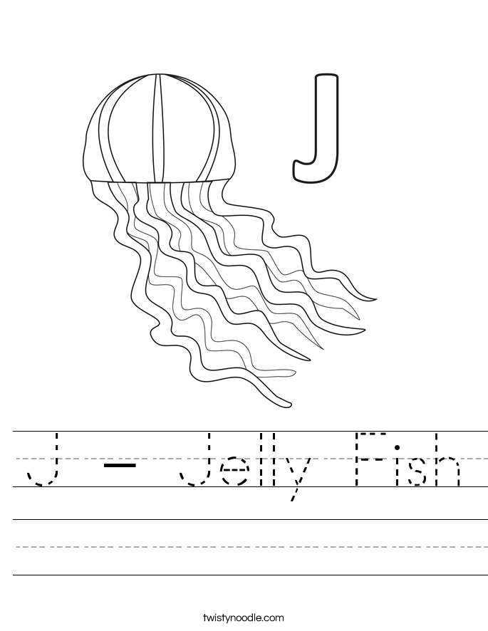 J - Jelly Fish Worksheet