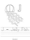 J - Jelly Fish Worksheet
