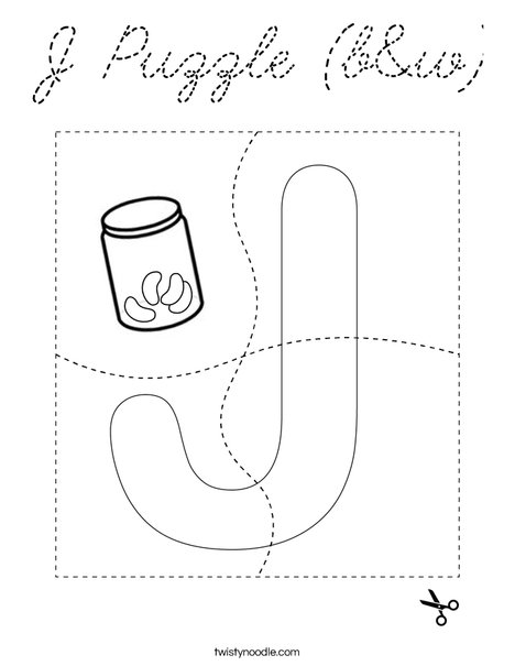 J Puzzle (b&w) Coloring Page