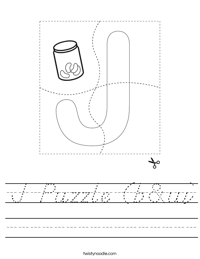 J Puzzle (b&w) Worksheet