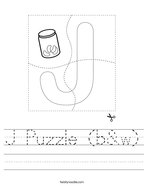 J Puzzle (b&w) Handwriting Sheet