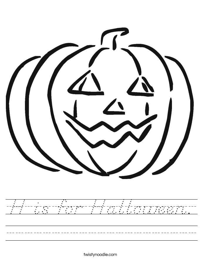 H is for Halloween. Worksheet
