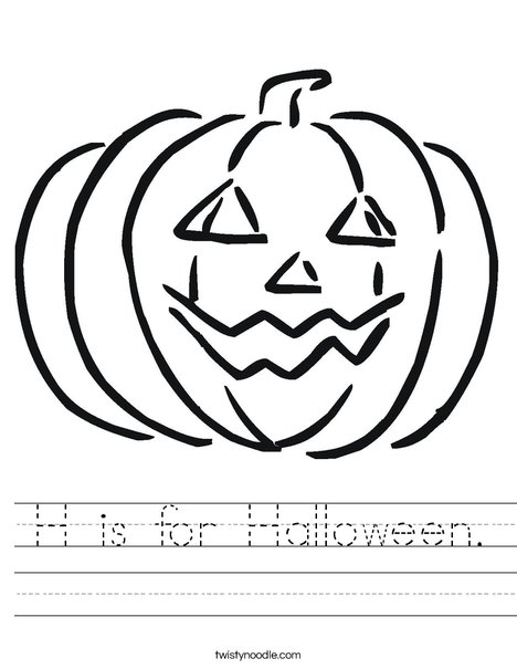 h is for halloween worksheet twisty noodle