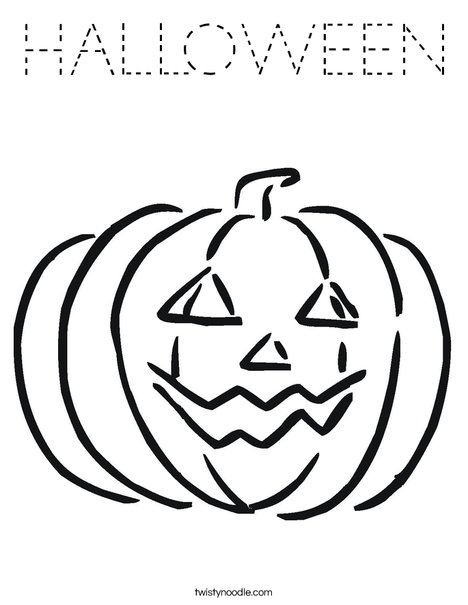 Happy Jack O' Lantern Coloring Page