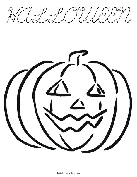 Happy Jack O' Lantern Coloring Page