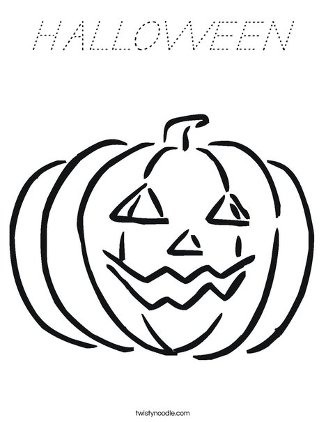 Happy Jack O' Lantern Coloring Page