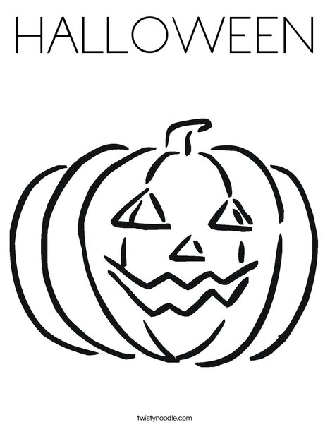 Happy Jack O' Lantern Coloring Page