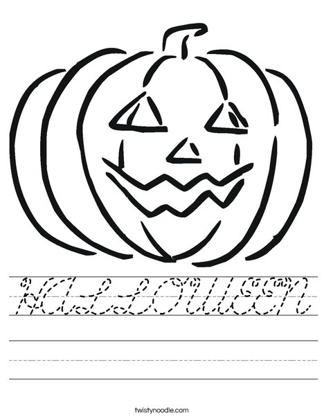 Happy Jack O' Lantern Worksheet