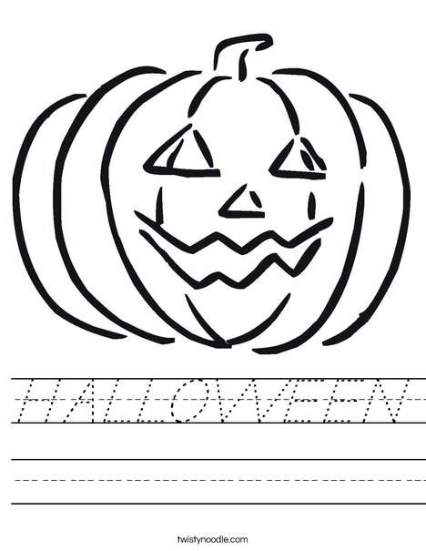 Happy Jack O' Lantern Worksheet