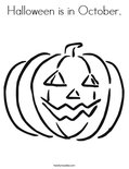 Halloween is in October Coloring Page - Tracing - Twisty Noodle