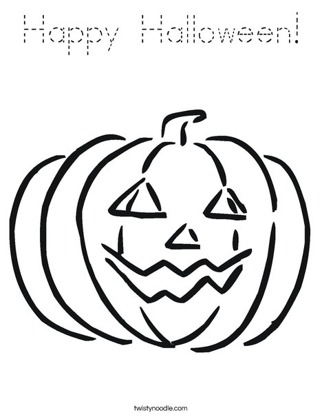 Happy Jack O' Lantern Coloring Page