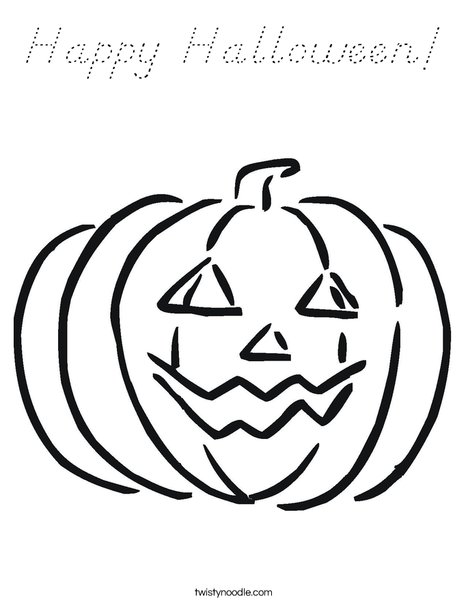 Happy Jack O' Lantern Coloring Page