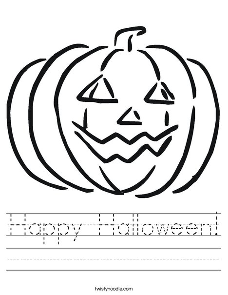 Happy Jack O' Lantern Worksheet