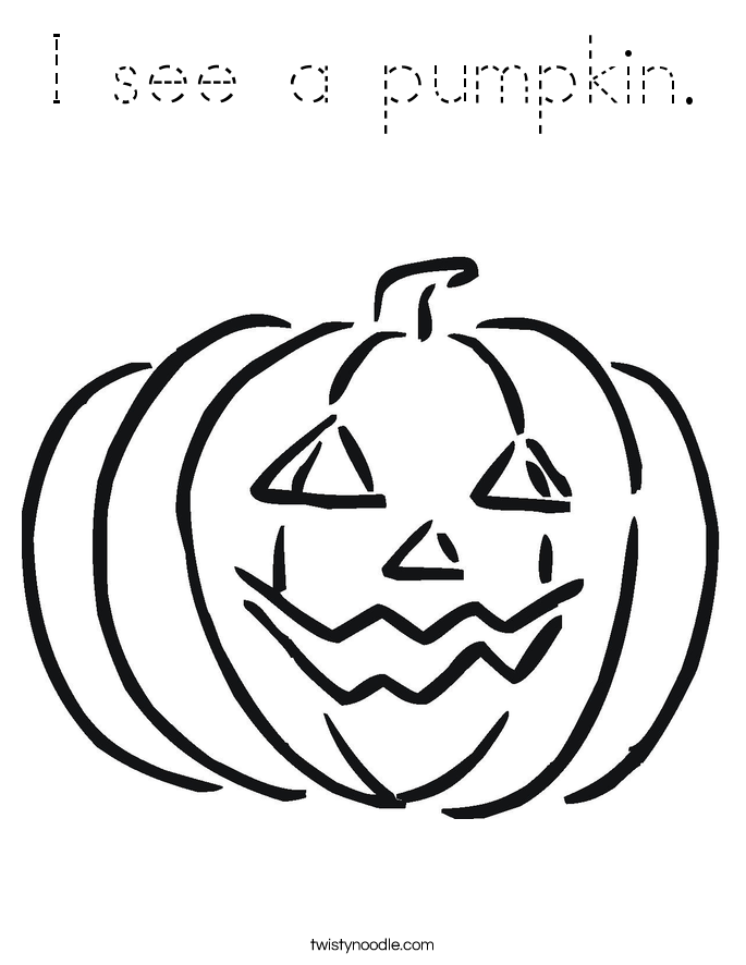 I see a pumpkin. Coloring Page