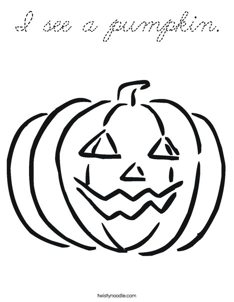 Happy Jack O' Lantern Coloring Page