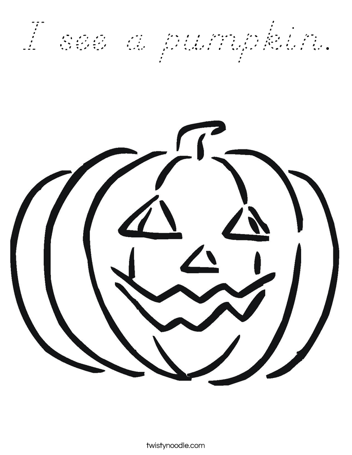 I see a pumpkin. Coloring Page