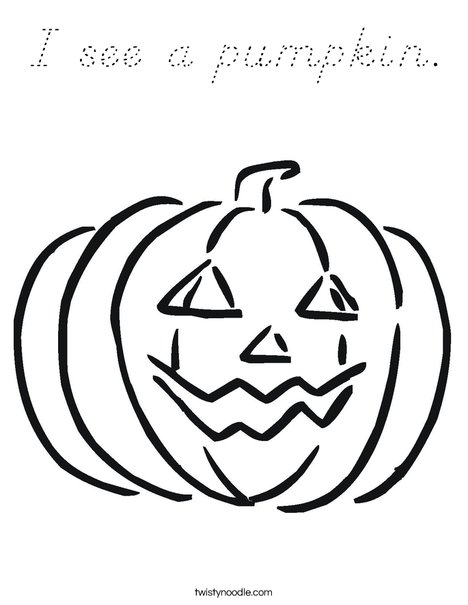 Happy Jack O' Lantern Coloring Page