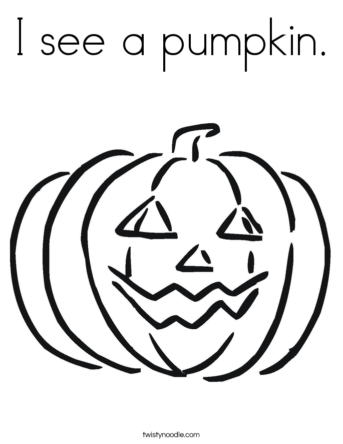 I see a pumpkin. Coloring Page