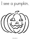I see a pumpkin. Coloring Page