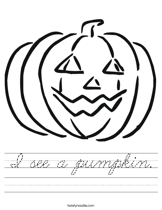 I see a pumpkin. Worksheet
