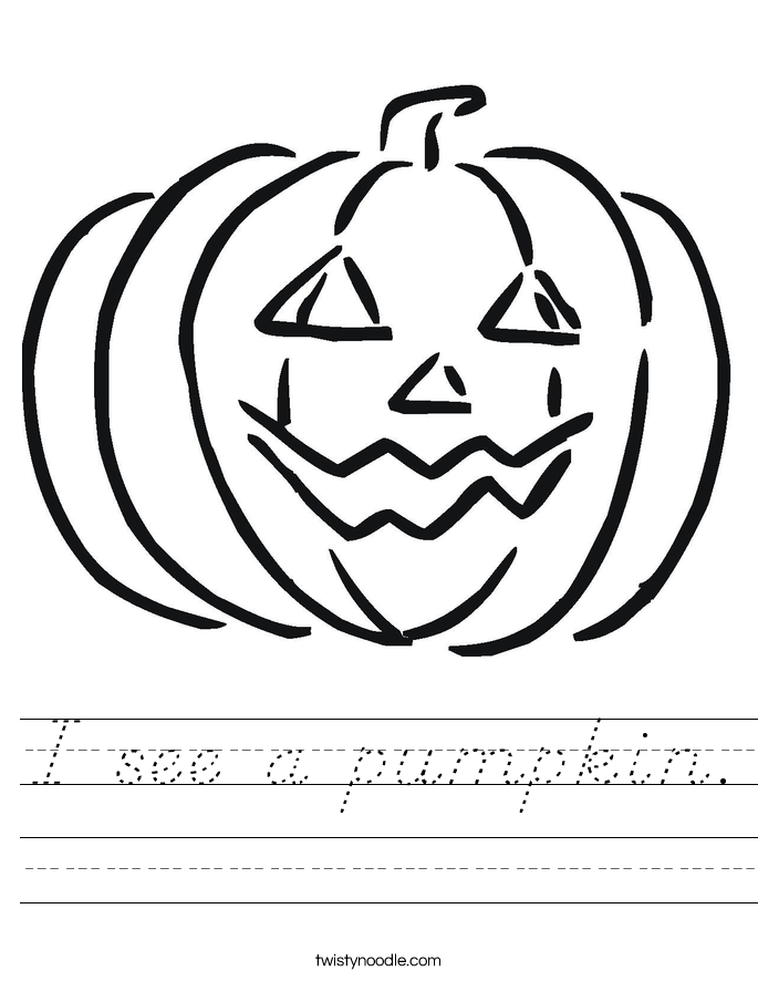 I see a pumpkin. Worksheet