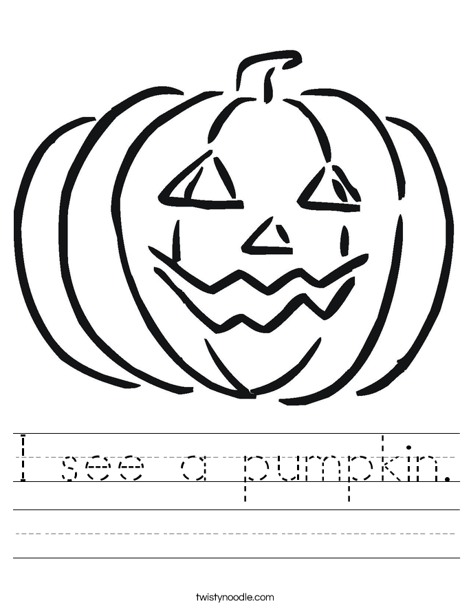 I see a pumpkin. Worksheet