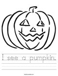 I see a pumpkin. Worksheet
