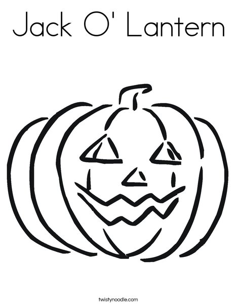 Happy Jack O' Lantern Coloring Page