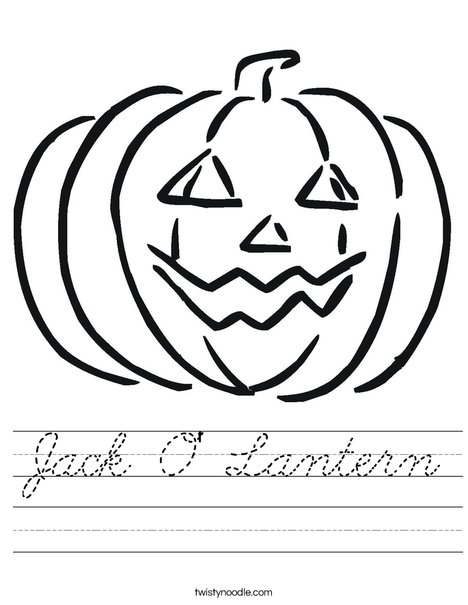 Happy Jack O' Lantern Worksheet