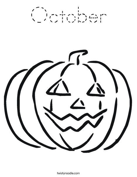 Happy Jack O' Lantern Coloring Page