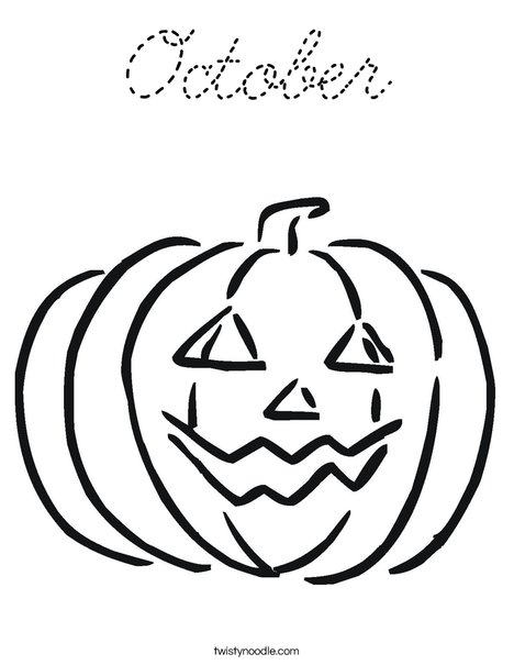 Happy Jack O' Lantern Coloring Page