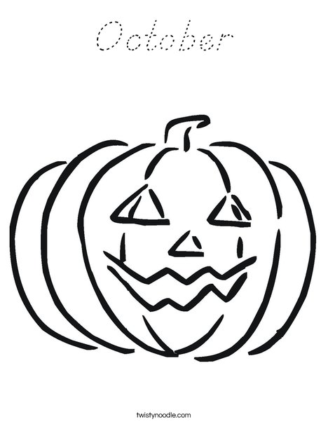 Happy Jack O' Lantern Coloring Page