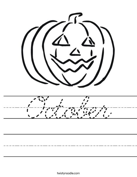 Happy Jack O' Lantern Worksheet
