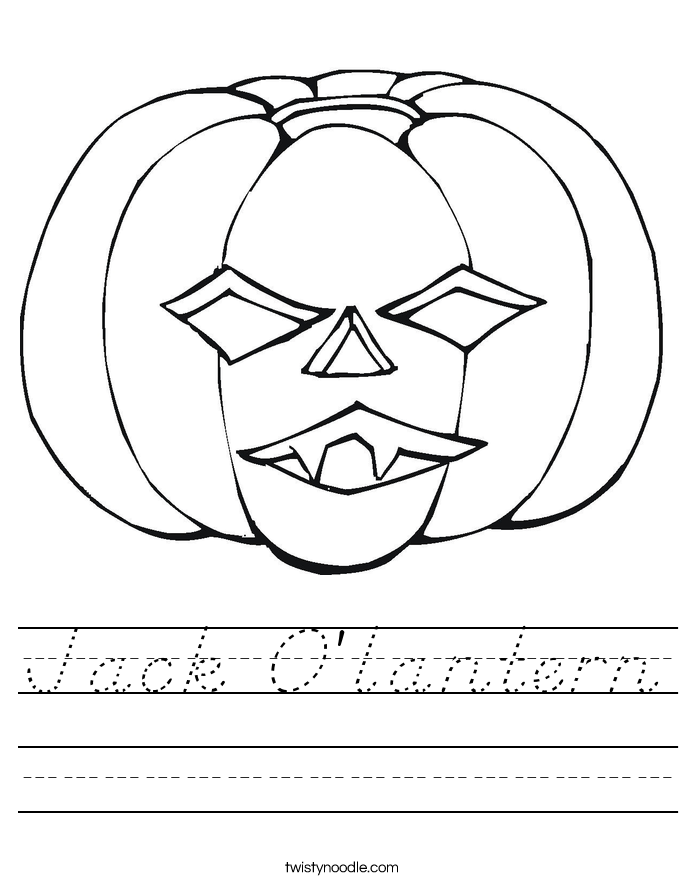 Jack O'lantern Worksheet