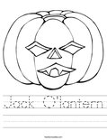 Jack O'lantern Worksheet
