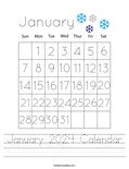 January 2024 Calendar Worksheet