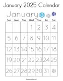 January 2025 Calendar Coloring Page