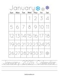 January 2025 Calendar Worksheet