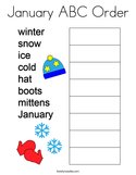 January ABC Order Coloring Page