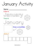 January Activity Coloring Page