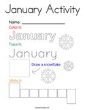 January Activity Coloring Page