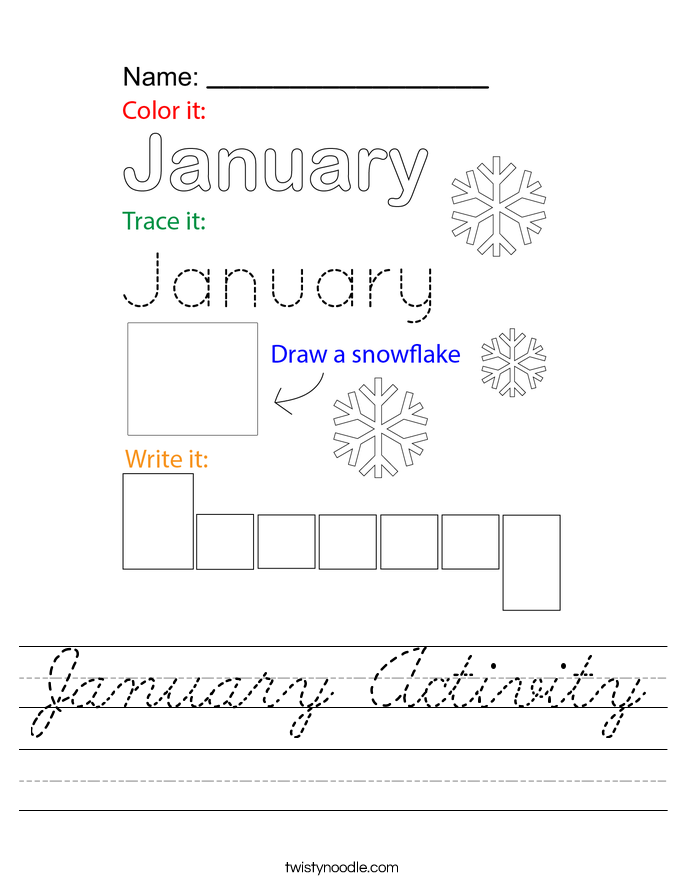 January Activity Worksheet