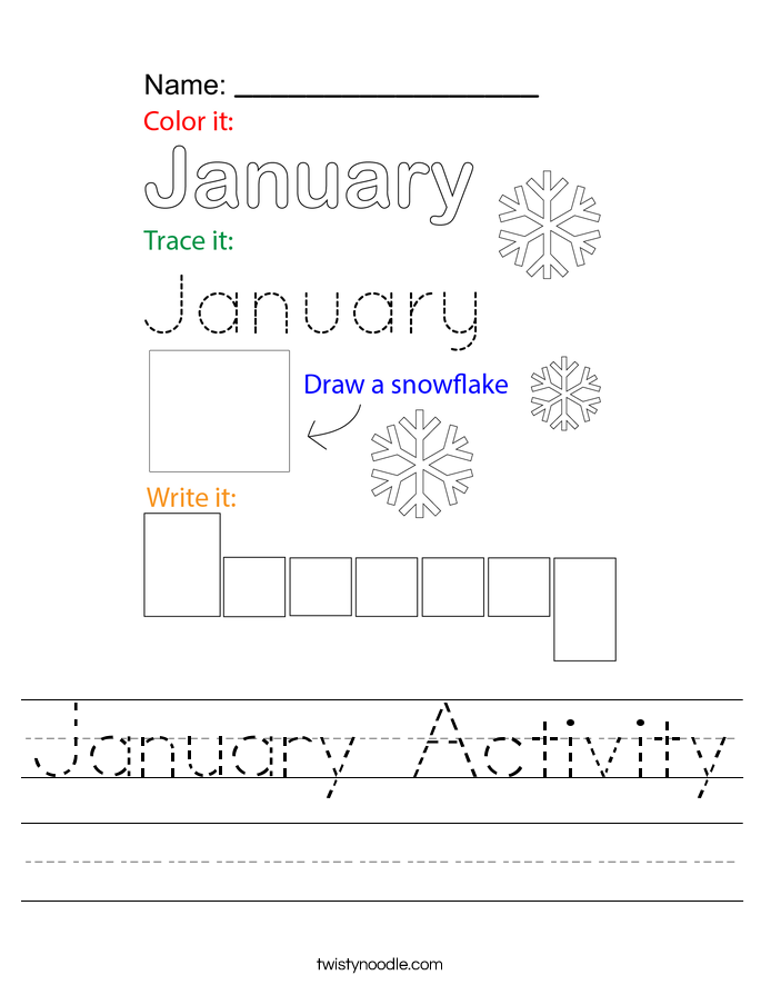 January Activity Worksheet