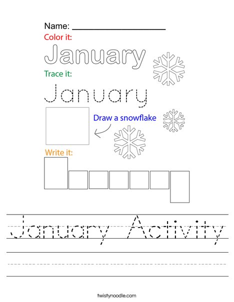 January Activity Worksheet
