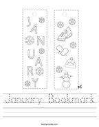January Bookmark Handwriting Sheet