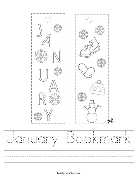 January Bookmark Worksheet