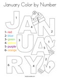 January Color by Number Coloring Page