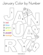 January Color by Number Coloring Page