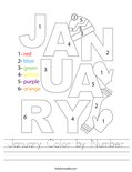 January Color by Number Worksheet