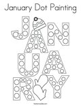 January Dot Painting Coloring Page